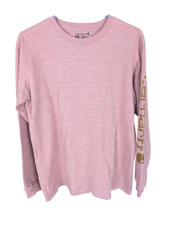 Carhartt Tops - Carhartt Pink Long Sleeve Graphic Tee with Gold Sleeve Logo